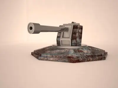 tank weapon 3d model Low-poly 3D model