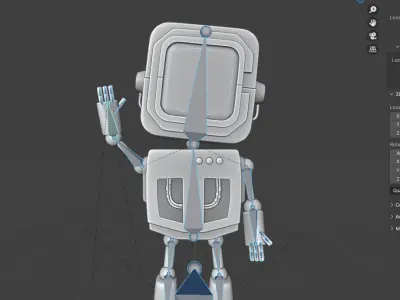 stylized rigged robot character 3D model
