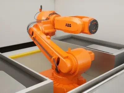 abb irb 6620 industrial robot arm 3d model Low-poly 3D model