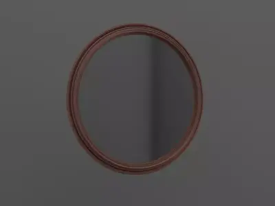 Mirror round on wall Free 3D model