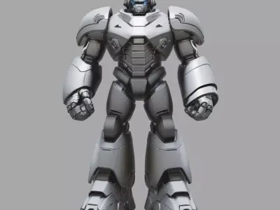 Gunmetal Heavy Combat Mech Robot 3D model