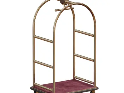 Hotel trolley on wheels 3D model