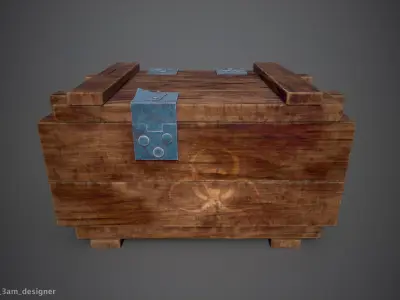 Wooden Crate Game Ready 3D model