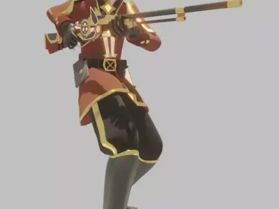 fantasy soldier with gun 3D Model 3D model
