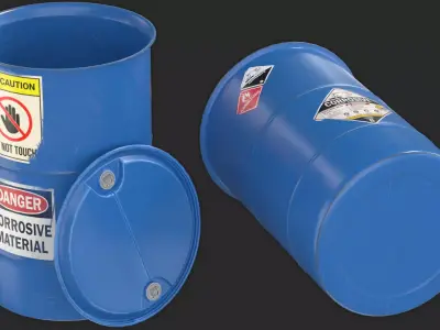 Industrial Acid Barrel  3D model
