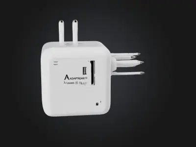 Travel adapter Low-poly 3D model