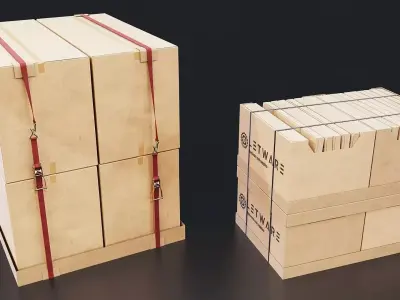 Palletized Cardboard Boxes Low-poly 3D model
