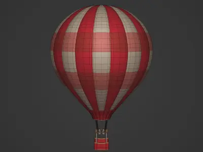Hot Air Balloon Low-poly 3D model by Ocstard