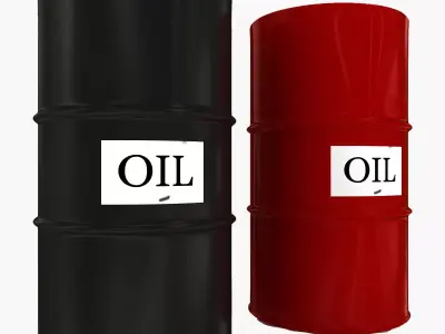 Oil Barrel Low-poly 3D model 5