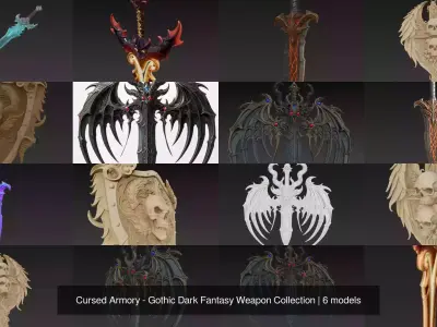 Cursed Armory - Gothic Dark Fantasy Weapon Collection 3D Model Pack