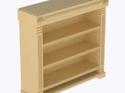 Book library Antique English Bookshelf Cabinet 3D print model