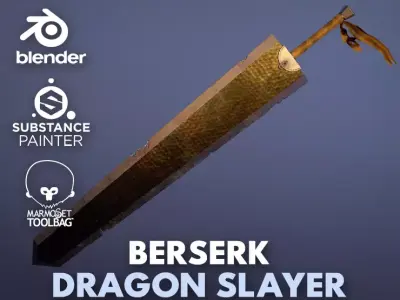 Berserk Dragon Slayer Sword Low-poly 3D model