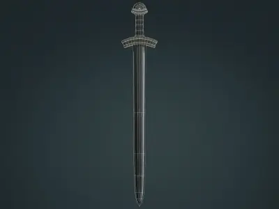 Viking Sword C - Fantasy Weapon Low-poly 3D model