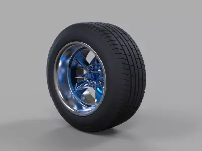 Wide car wheel 2 3D model