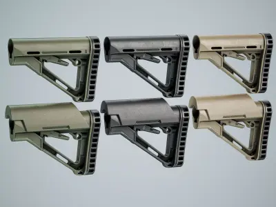 AR15 M4 M16 Stock Magpul TMC Low-poly 3D model