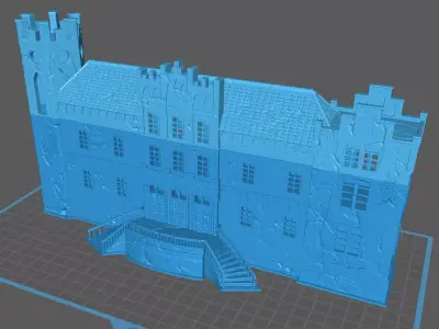 4-part renaissance or medieval church castle 3D print model