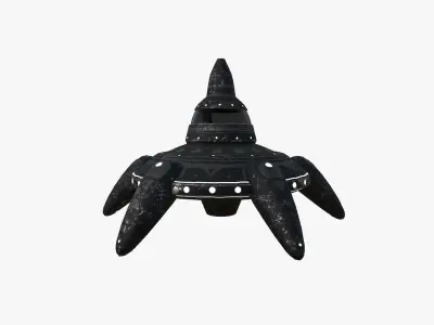 Alien Spaceship UFO G10 Full Black - Sci Fi Spacecraft Design Low-poly 3D model