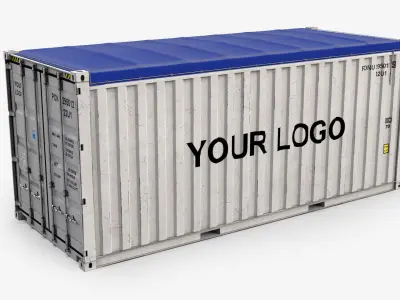 20ft Generic Open Top shipping Container 3D model