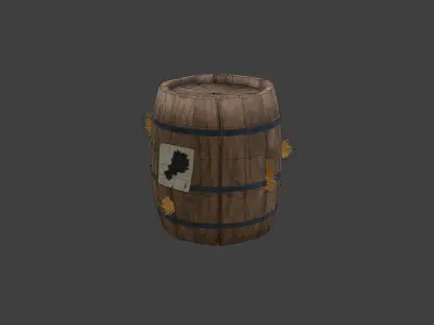 Stylized Barrel PBR low-poly game ready Low-poly 3D model
