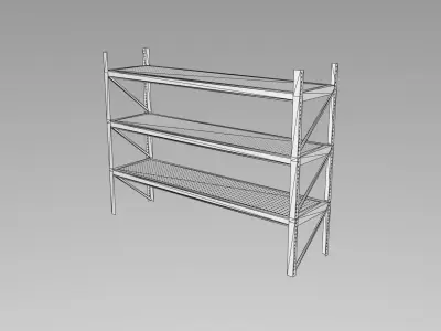 Regal metal shelving rack 3D model