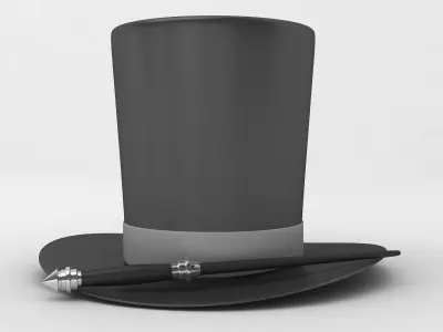 Magic Hat and Wand 3D model