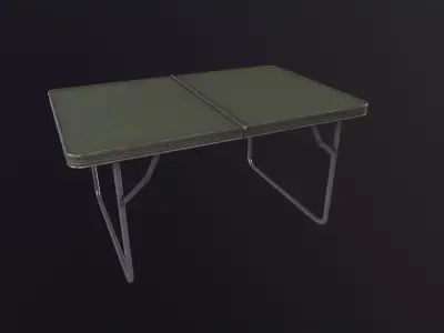 Military metal table 3D Model Low-poly 3D model