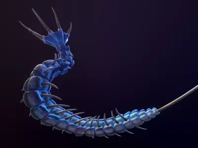 Giant Worm Low-poly 3D model