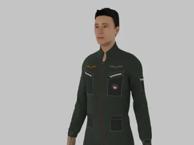 Fighter Pilot Low-poly 3D model