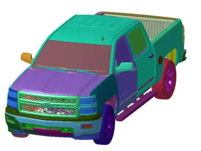 Chevrolet Silverado 1500  2014 Pickup Vehicle 3d scan data 3D model