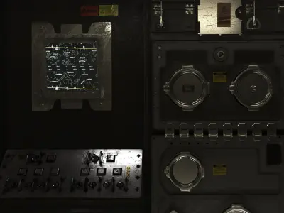 ISS like SpaceStation Interior V2 3D model
