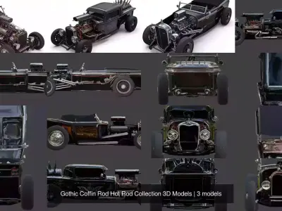 Gothic Coffin Rod Hot Rod Collection 3D Models 3D Model Pack