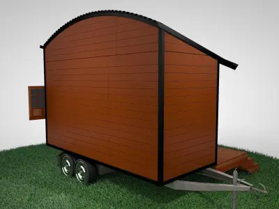 Tiny Home Mobile Trailer Popup 3D model