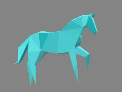 Origami Horse Low-poly 3D model