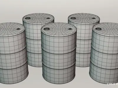 Low Poly And High Poly Barrel Pack Low-poly 3D model