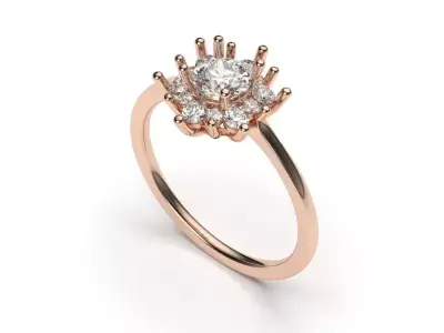 solitaire with ring sizes  9 part S10 3D print model