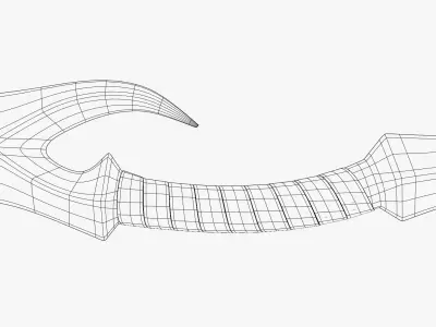 Curved Fantasy Dagger - Stylized Dual Blade 3D model