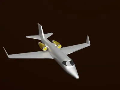 airplane jet flying in sky Free low-poly 3D model