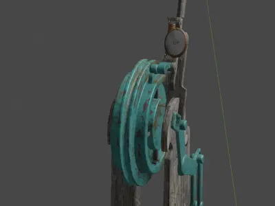 Steering statue with rope 3D model