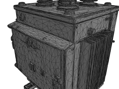 Industrial Electrical Power Transformer 3D Model Low-poly 3D model