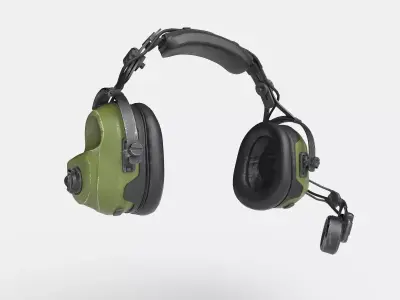 Pilots Headset Low-poly 3D model