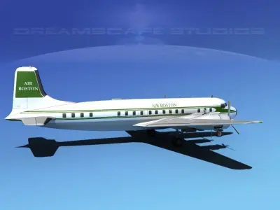 Douglas DC-7B Air Boston 3D model