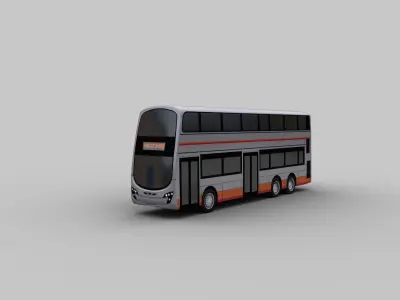 City Bus lowpoly 8 Low-poly 3D model