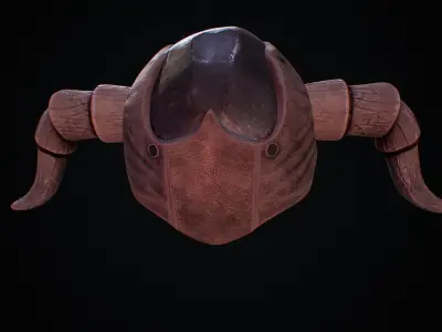 Horn Helmet Low-poly 3D model