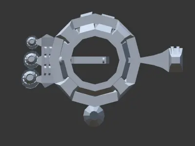ZkS2SGun letter e Low-poly 3D model