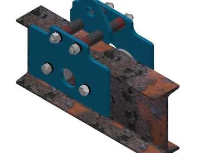 CRANE steel bracket with bolts 3D model
