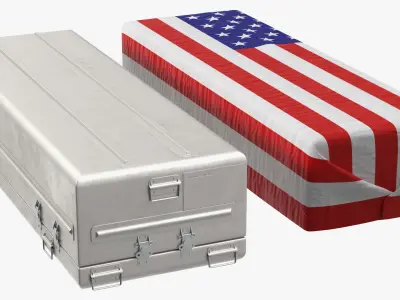 Grave Fur and Coffin of a World War Hero Collection 3D model