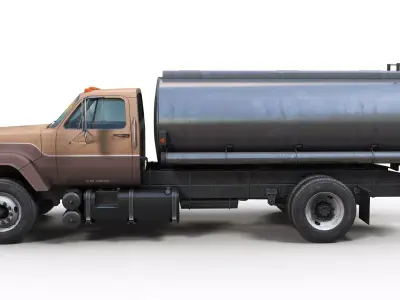 80s tanker truck Low-poly 3D model