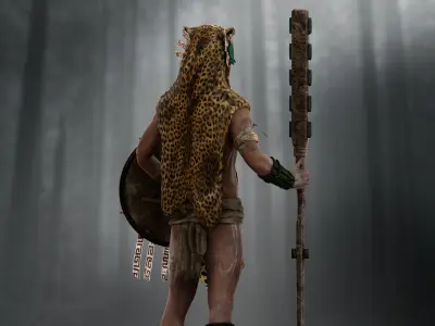 Mayan Warrior Low-poly 3D model