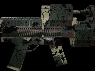 Submachine Gun Low-poly 3D model