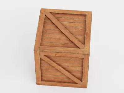 Wooden Crate V1 - Storage Box with Packaging Icons 3D model